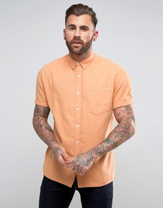 Оксфордская оранжевая oversize-рубашка с короткими рукавами ASOS - Оранжевый