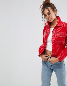 Красная виниловая куртка ASOS - Красный