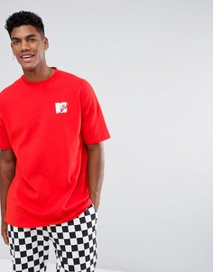 Красная свободная футболка ASOS x MTV - Красный