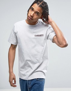 Футболка классического кроя с надписью Carhartt WIP College - Серый