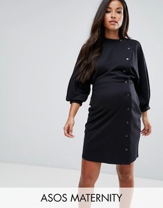 Платье мини в стиле 80-х на пуговицах ASOS Maternity - Розовый