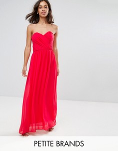 Шифоновое платье-бандо макси ASOS PETITE WEDDING - Розовый