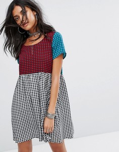 Свободное платье в клеточку Glamorous - Мульти