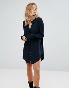 Платье-рубашка Free People Lieutenant - Черный