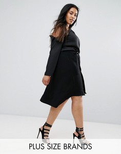 Двухцветная асимметричная юбка Elvi - Черный