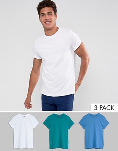 3 футболки с закатанными рукавами ASOS - СКИДКА - Мульти
