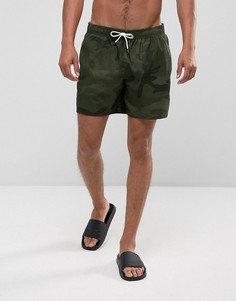 Зеленые шорты для плавания с камуфляжным принтом Abercrombie &amp; Fitch 5 - Зеленый