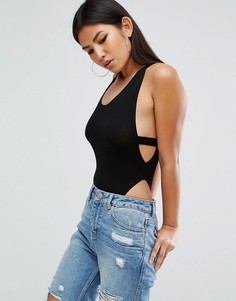 Боди с заниженными проймами и ремешками ASOS - Черный