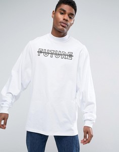 Oversize-лонгслив с вышивкой Future ASOS - Белый