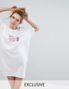 Пижамная футболка с единорогом Eco Monki - Мульти