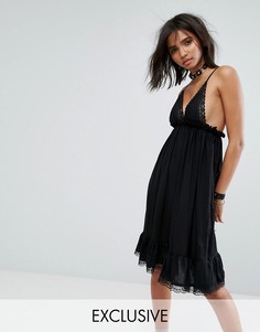 Платье миди в винтажном стиле с кружевной отделкой Milk It - Черный