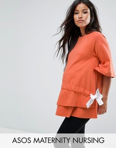 Топ со шнурком ASOS Maternity NURSING - Оранжевый