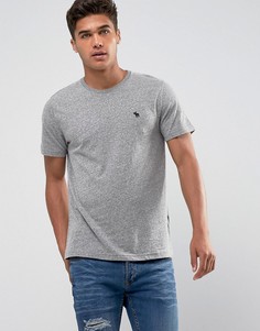 Выбеленная черная обтягивающая футболка с логотипом Abercrombie &amp; Fitch - Черный