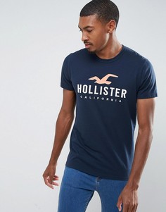 Темно-синяя зауженная футболка Hollister - Темно-синий