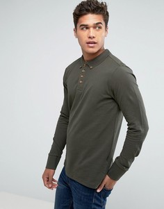 Футболка-поло из пике с длинными рукавами Brave Soul - Зеленый