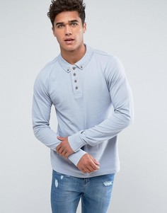 Футболка-поло из пике с длинными рукавами Brave Soul - Синий