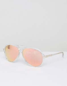 Блестящие солнцезащитные очки с прямой планкой сверху Markus Lupfer - Синий