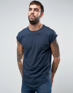 Длинная футболка с короткими рукавами Only &amp; Sons - Темно-синий