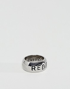 Серебристое кольцо с гравировкой Rebel Heritage - Серебряный
