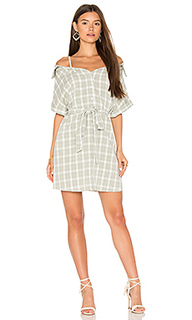 Gingham off shoulder shirt dress - MINKPINK