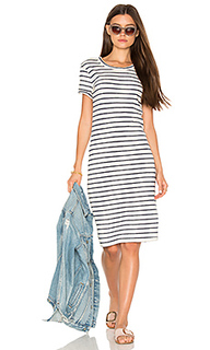 Navy cream stripe t shirt dress - Stateside