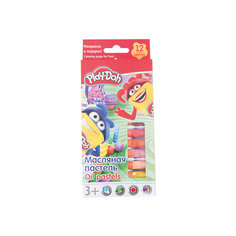 Play-Doh Масляная пастель 12 цветов в картонной коробке + 2 раскраски Размер 19,8 х 8,8 х 1,8 см. Kinderline