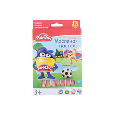 Play-Doh Масляная пастель 18 цветов в картонной коробке + 2 раскраски Размер 19,8 х 13 х 1,8 см. Kinderline