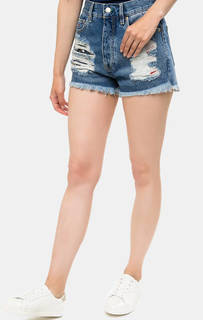 Короткие рваные джинсовые шорты Hilfiger Denim