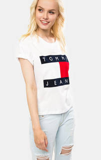Хлопковая футболка с короткими рукавами Hilfiger Denim
