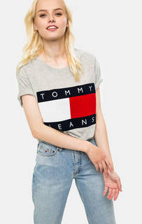 Хлопковая футболка с короткими рукавами Hilfiger Denim