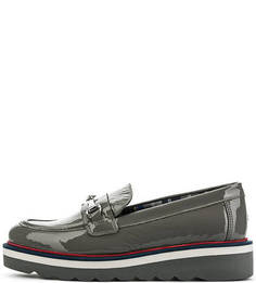 Серые лоферы из лаковой кожи Tommy Hilfiger
