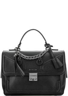 Черная сумка с откидным клапаном Replay
