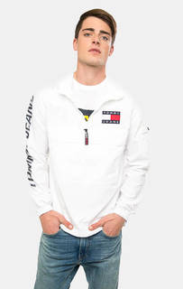 Белая ветровка с принтом на спине Hilfiger Denim