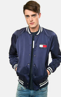 Синяя куртка с логотипом бренда Hilfiger Denim