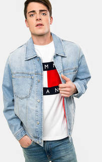 Синяя джинсовая куртка с логотипом бренда Hilfiger Denim