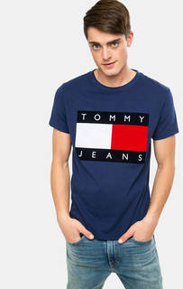 Синяя футболка с короткими рукавами Hilfiger Denim