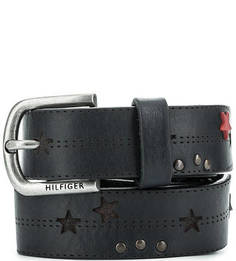 Кожаный ремень с металлической отделкой Hilfiger Denim