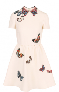 Мини-платье с вышивкой бисером в виде бабочек Valentino