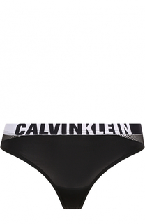 Трусы-стринги с перфорацией и логотипом бренда Calvin Klein