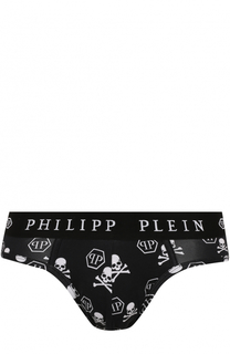 Хлопковые брифы с широкой резинкой и принтом Philipp Plein