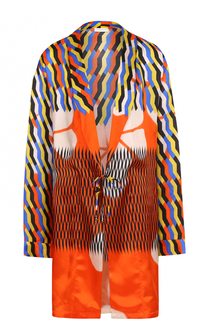 Удлиненная блуза с запахом и принтом Dries Van Noten