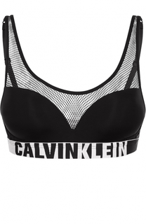 Бюстгальтер с перфорацией и логотипом бренда Calvin Klein