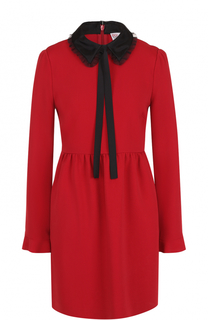 Мини-платье с контрастным воротником и завышенной талией REDVALENTINO
