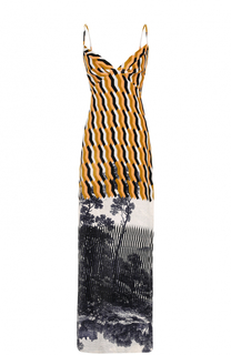 Платье-макси с принтом и V-образным вырезом на спинке Dries Van Noten