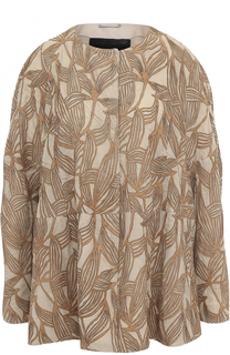 Кожаная куртка свободного кроя с круглым вырезом Giorgio Armani