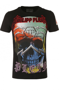 Хлопковая футболка с принтом Philipp Plein