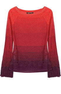 Пуловер в полоску с V-образным вырезом Roberto Cavalli