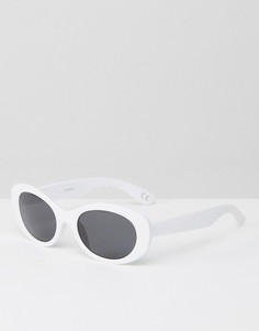 Солнцезащитные очки в белой овальной оправе ASOS - Белый