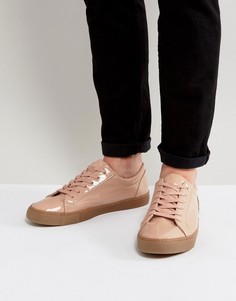 Розовые лакированные кроссовки с резиновой подошвой ASOS - Розовый