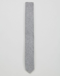 Серый узкий галстук с теплой текстурой ASOS - Серый